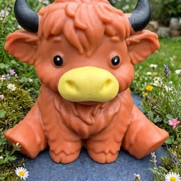 6-Inch Highland Cow Crunch Squishy Fidget Toy