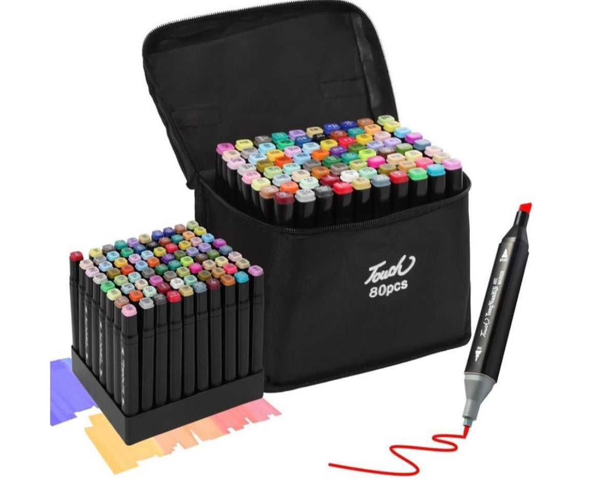 Professional-grade 80 Dual Tip Alcohol Markers