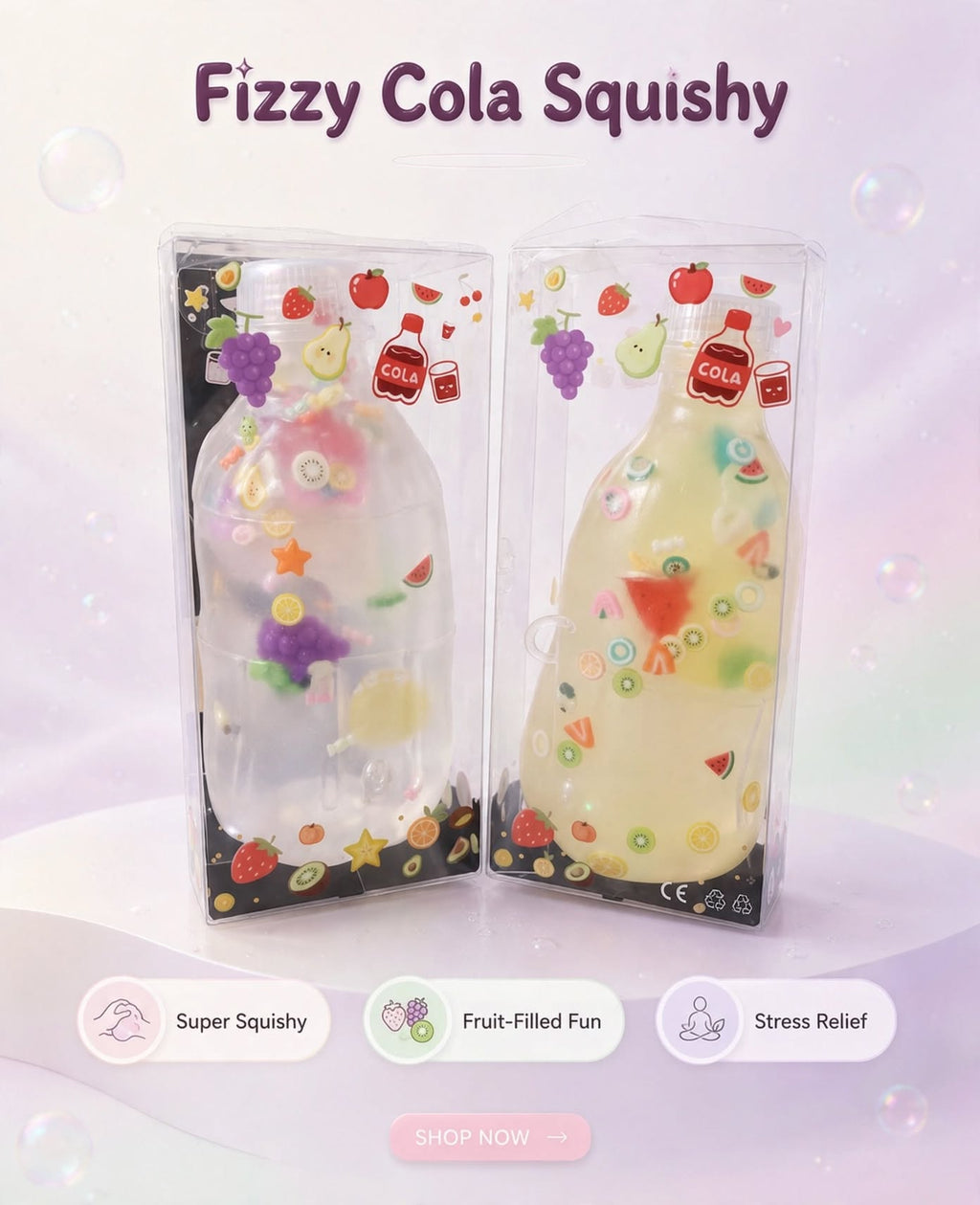 Cola Squishy – Fruit-Filled Stress Toy