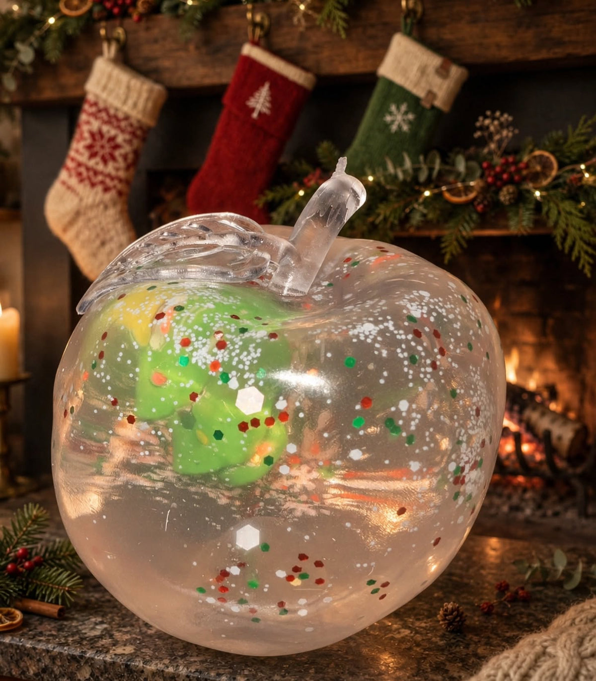 Christmas Sugar Crystal Apple