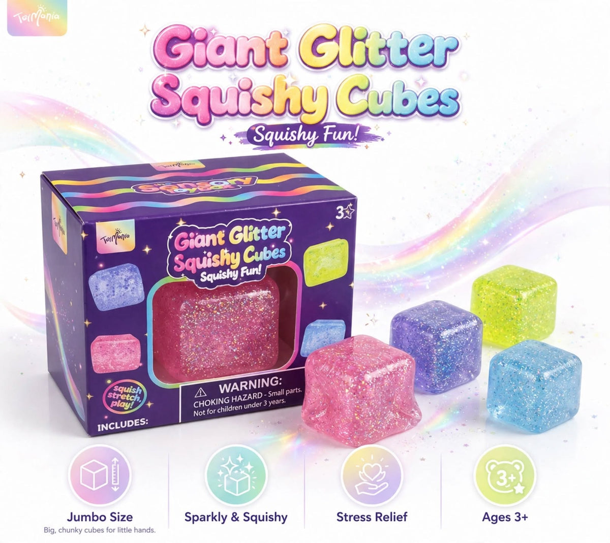 Giant Glitter Squishy Cubes